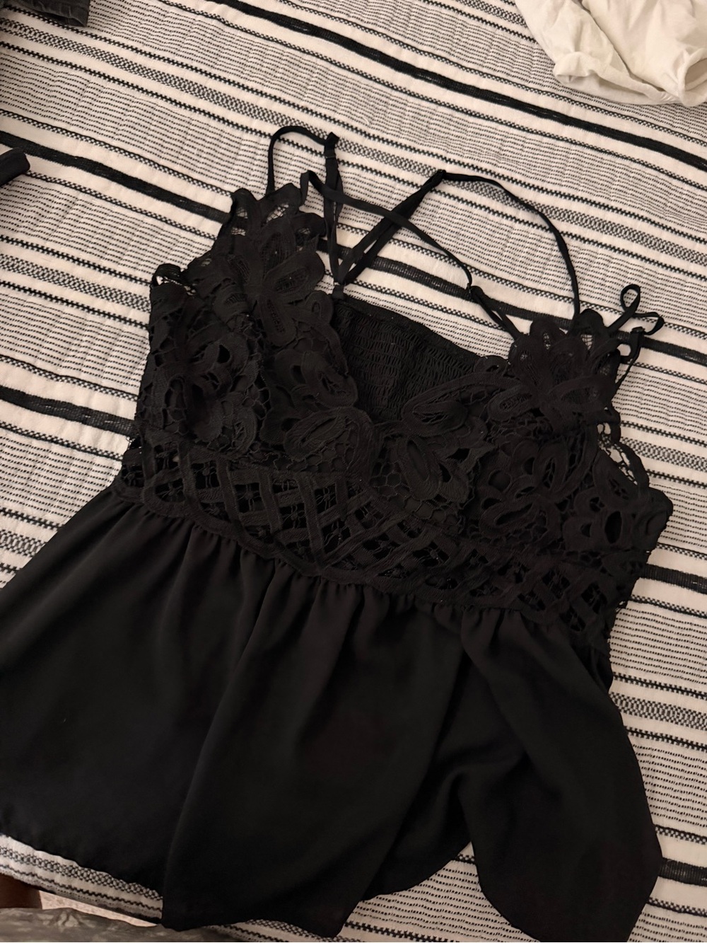 Black Lace Camisole Tank Top